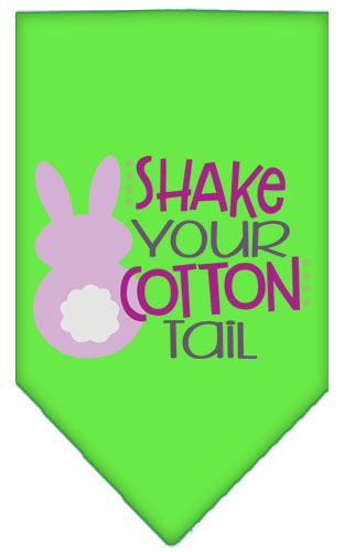 Shake Your Cotton Tail Screen Print Pet Bandana Lime Green Large